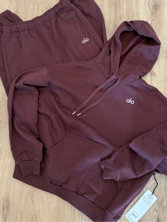 ALO Yoga Pants - Alo Burgundy Hoodie & Sweatpants Set